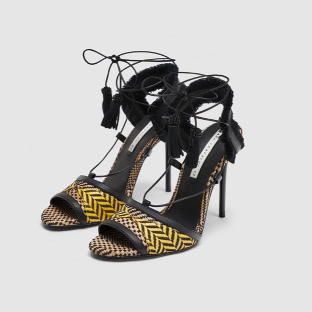 LIKE NEW WORN ONCE Zara Patterned Sandal